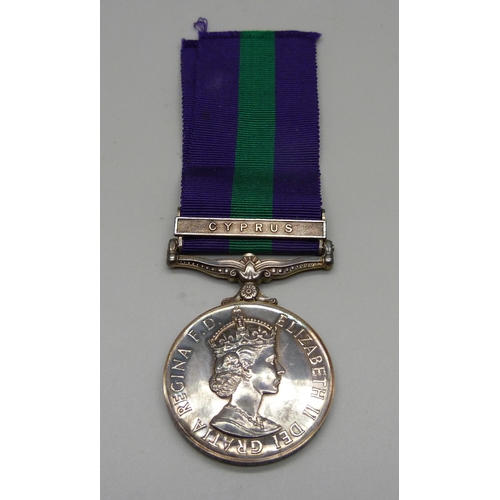 849 - A General Service Medal to 23480185 Pte. D.A. Sharpe, Devon Dorset