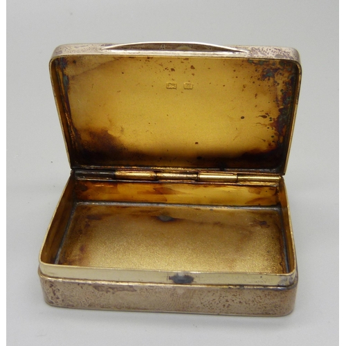 850 - A silver vesta case, Birmingham 1921, 47g