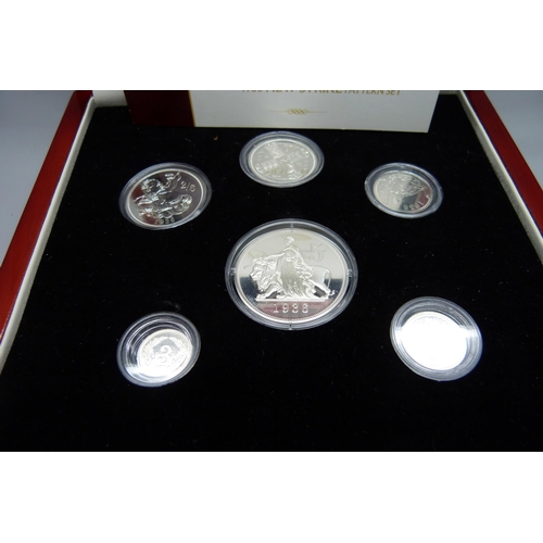 880 - A King Edward VIII 1936 New Strike pattern set of sterling silver coins