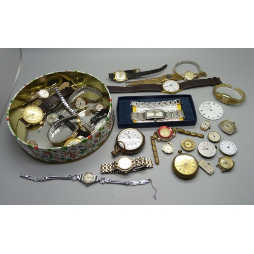 882 - Assorted wristwatches including one with diamond set dial