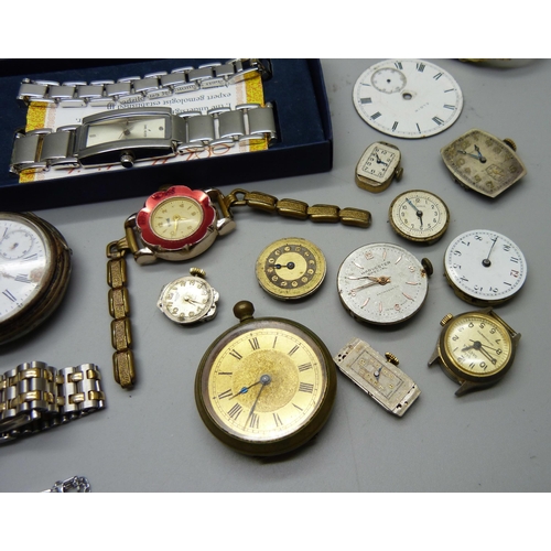 882 - Assorted wristwatches including one with diamond set dial