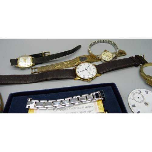 882 - Assorted wristwatches including one with diamond set dial