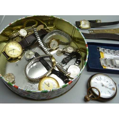 882 - Assorted wristwatches including one with diamond set dial