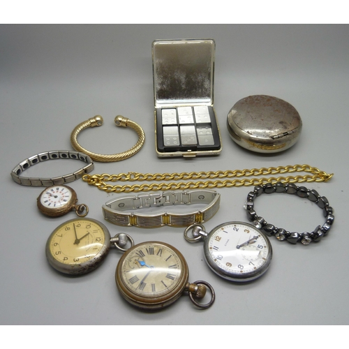 902 - Costume jewellery, pocket watches, etc.