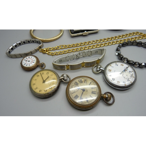 902 - Costume jewellery, pocket watches, etc.