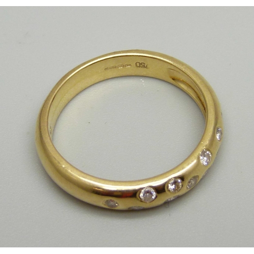 963 - An 18ct gold and diamond ring, 4.8g, P/Q