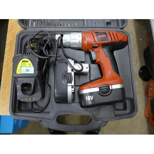 2037 - A Challenge Extreme 180 cordless drill 2CDP18XP in case