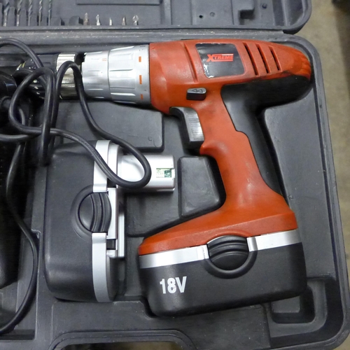 2037 - A Challenge Extreme 180 cordless drill 2CDP18XP in case