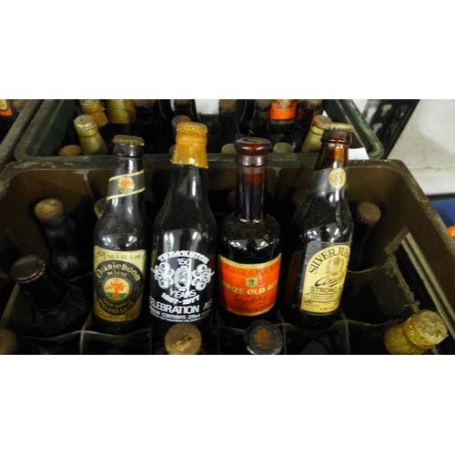 2072 - 6 Crates of vintage beer bottles including Guiness, Ansells, Riddles and more