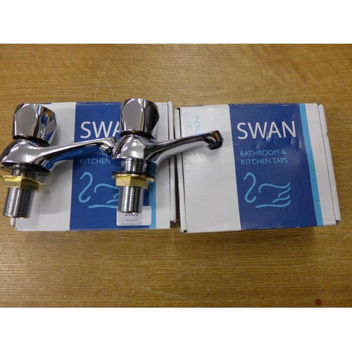 2080 - 2 Pairs of Swan bathroom taps - sealed