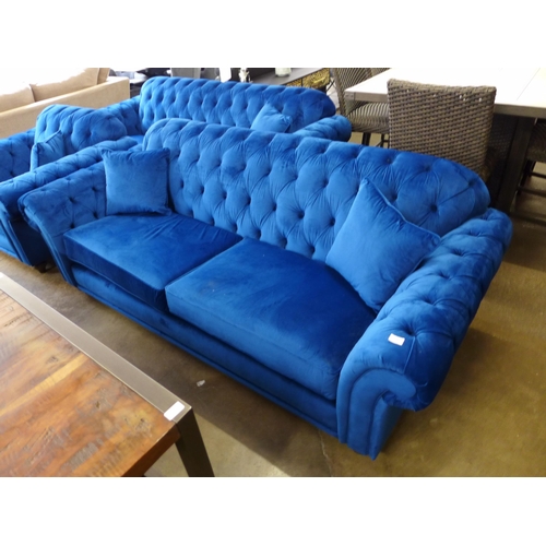 1423 - Bordeaux  4 Seater Navy Velvet, original RRP £874.99 + VAT (4173-13) *This lot is subject to VAT