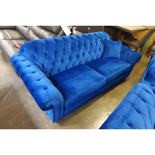 1424 - Bordeaux 4 Seater Navy Velvet, original RRP £874.99 + VAT (4173-14) *This lot is subject to VAT