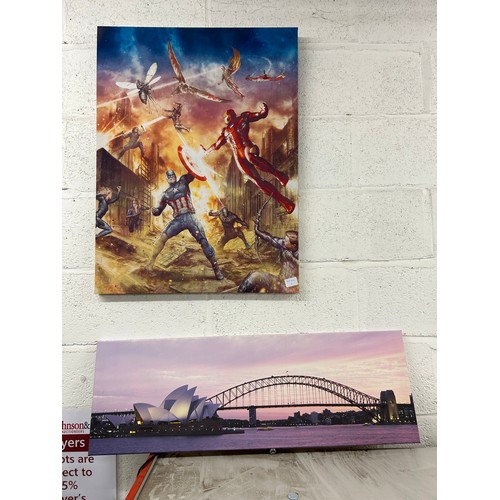 2107 - 2 Canvas prints of Marvel and Sydney Opera House