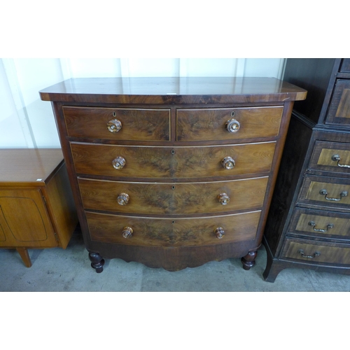 10 - A Victorian mahogany bow front chest of drawers