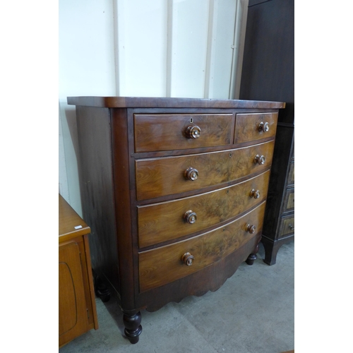 10 - A Victorian mahogany bow front chest of drawers