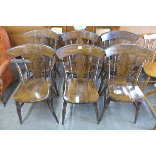 151 - A set of six beech kitchen chairs