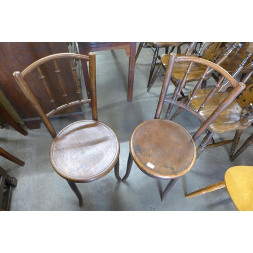 159 - A pair of early 20th Fischel beech bentwood chairs