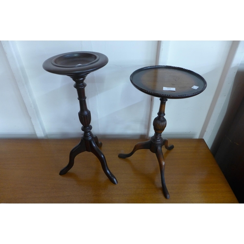 162 - Two mahogany tripod wine tables