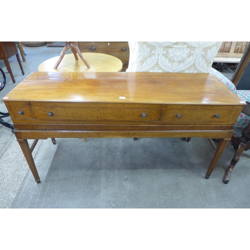 167 - A George IV inlaid mahogany three drawer serving table