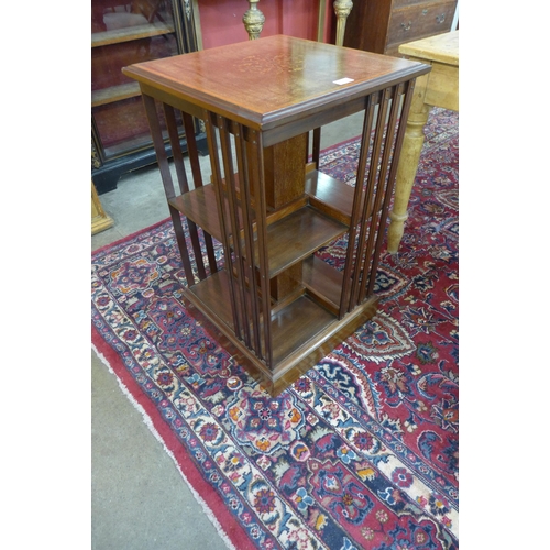 20 - An Edward VII inlaid mahogany freestanding bookcase