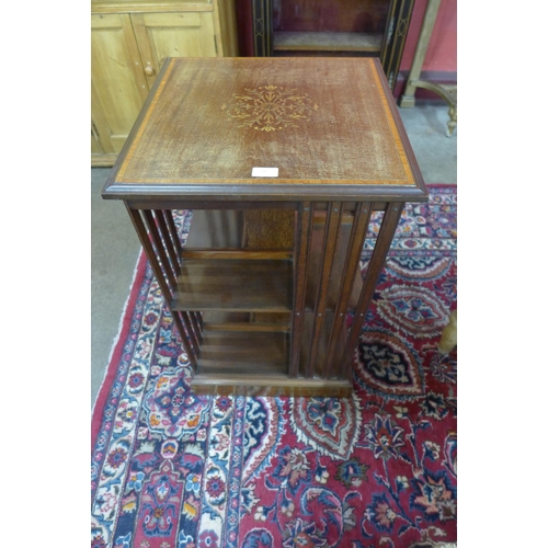 20 - An Edward VII inlaid mahogany freestanding bookcase