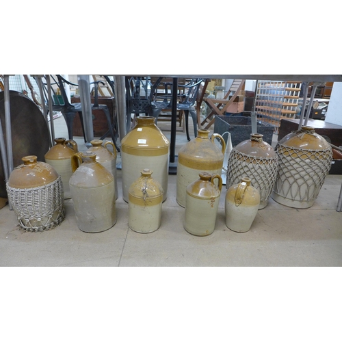 272 - Eleven assorted stoneware jars/flagons