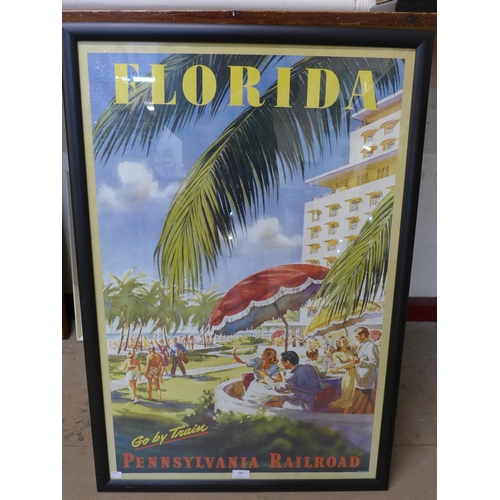 288 - A Florida Pennsylvania Railroad print, framed