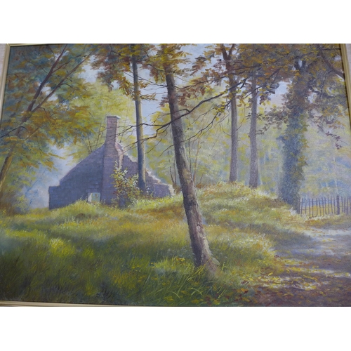 289 - A rural landscape, oil on canvas, unsigned, framed