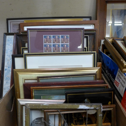 294 - A large quantity of paintings, prints and frames