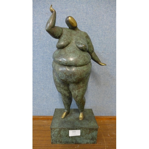 315 - A Surrealist style bronze figure of a lady