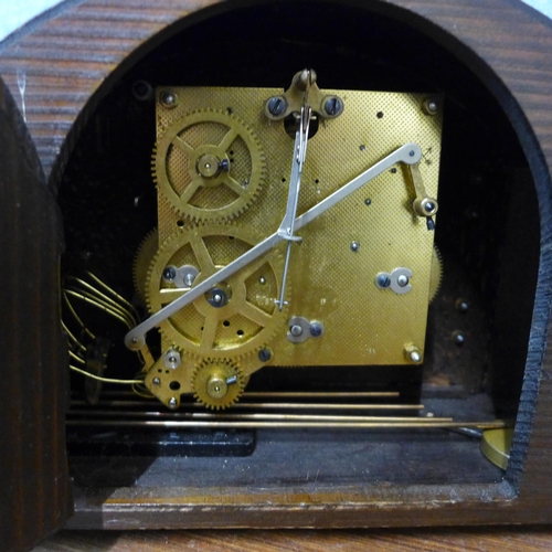 316 - A 19th Century French Belge noir mantel clock and an Art Deco walnut mantel clock