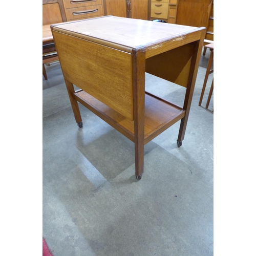 45 - A teak drop-leaf cocktail trolley