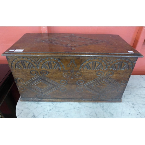 5 - A 17th Century carved oak box