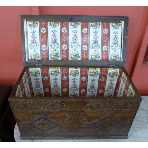 5 - A 17th Century carved oak box