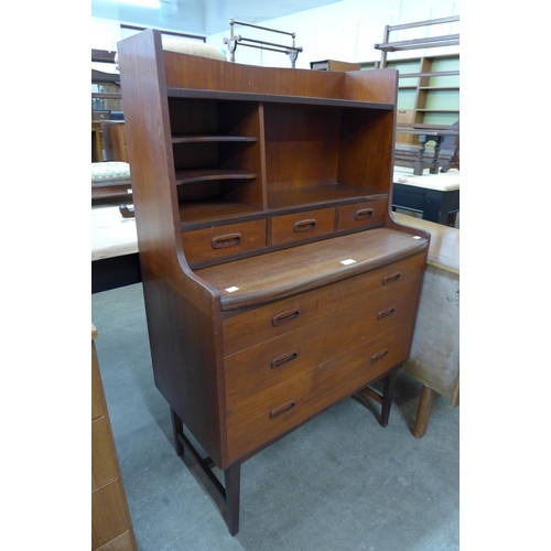 65 - A Danish teak secretary chest of drawers