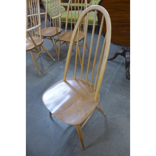 67 - A pair of Ercol Blonde elm and beech Goldsmith chairs and a pair of Quaker chairs