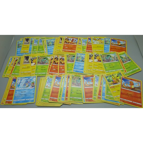 815 - 50 Pokemon cards including Pikachu, Charmander, Squirtle, etc.