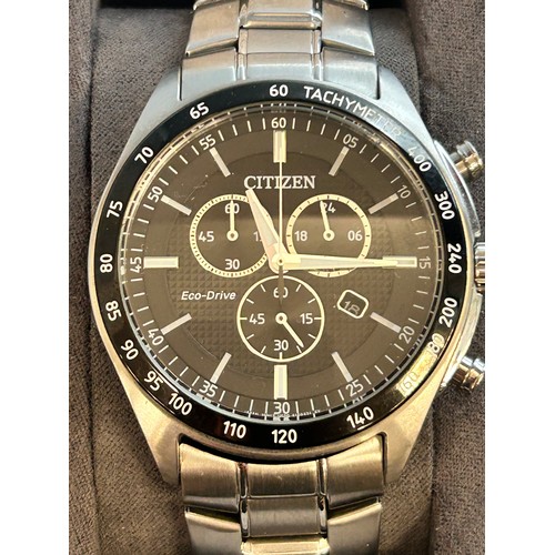 2112 - A gentleman's Citizen Eco-Drive chronograph wristwatch with bracelet strap * this lot is subject to ... 