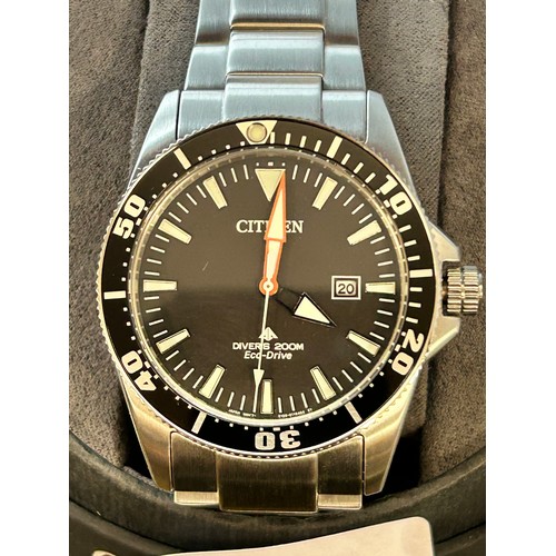 2111 - A gentleman's Citizen Eco-Drive diver's 200m wristwatch with bracelet strap * this lot is subject to... 