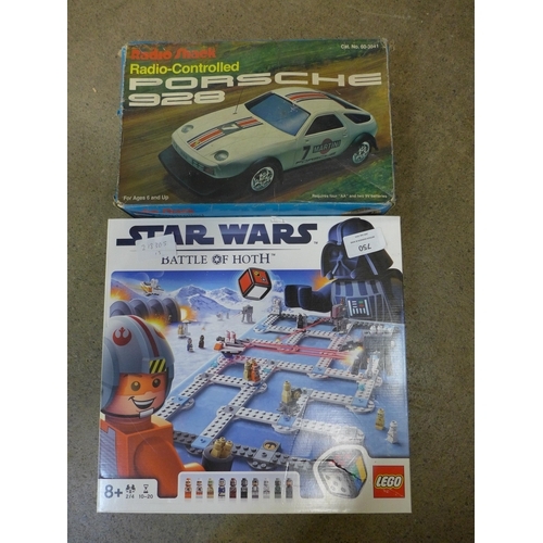 750 - Star Wars Lego, a Radio Shack vintage Porsche 928 RC car and a Santa's Express Delivery Set