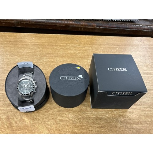 2112 - A gentleman's Citizen Eco-Drive chronograph wristwatch with bracelet strap * this lot is subject to ... 