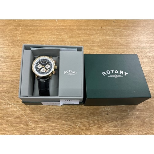 2115 - A gentleman's Rotary multi dial wristwatch with a black crocodile leather strap * this lot is subjec... 