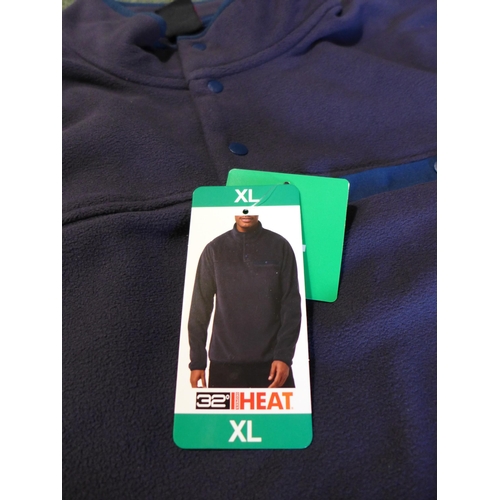 3018 - Quantity of men's 32° Heat navy fleeces - mainly size XL * this lot is subject to VAT