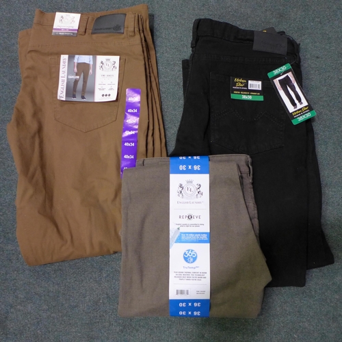 3038 - Assorted men's trousers and jeans - mixed sizes, colours, etc. * this lot is subject to VAT