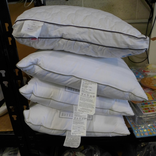 3045 - Sealy Side Sleeper pillow and 3x Hotel Grand Down Roll jumbo Pillows (298-170,176,177) *This lot is ... 