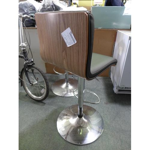 3051 - A Pair Of Wooden Gas lift Barstools - Bayside Furnishings  (298-236) *This lot is subject to VAT