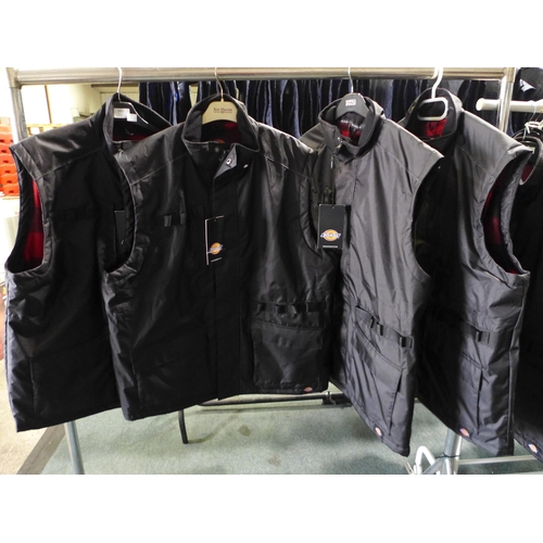 3062 - Four men's Dickie's black utility bodywarmers - size XXL * this lot is subject to VAT