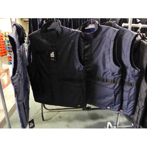 3067 - Four men's Dickie's navy utility bodywarmers - size L * this lot is subject to VAT