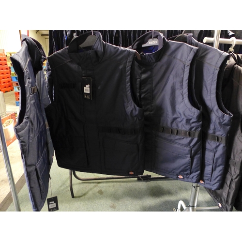 3068 - Four men's Dickie's navy utility bodywarmers - size L * this lot is subject to VAT