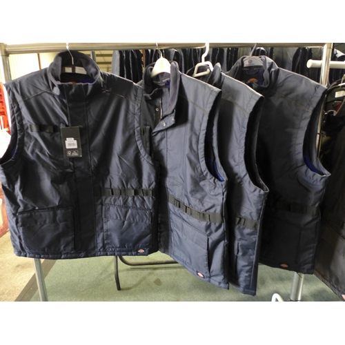 3071 - Four men's Dickie's navy utility bodywarmers - size XL * this lot is subject to VAT